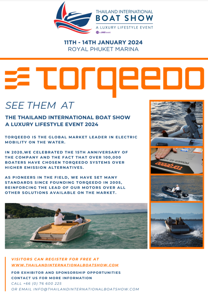 Torqeedo will exhibit at the Thailand International Boat Show A Luxury Lifestyle Event 2024