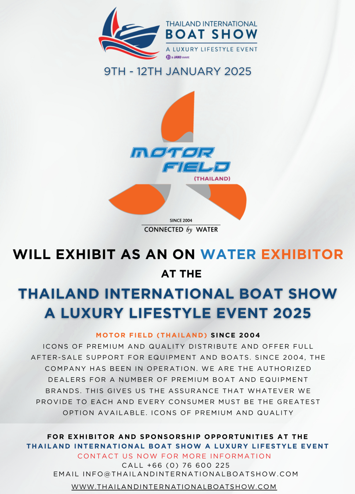 MOTOR FIELD Exhibits at the Thailand International Boat Show A Luxury Lifestyle Event 2025