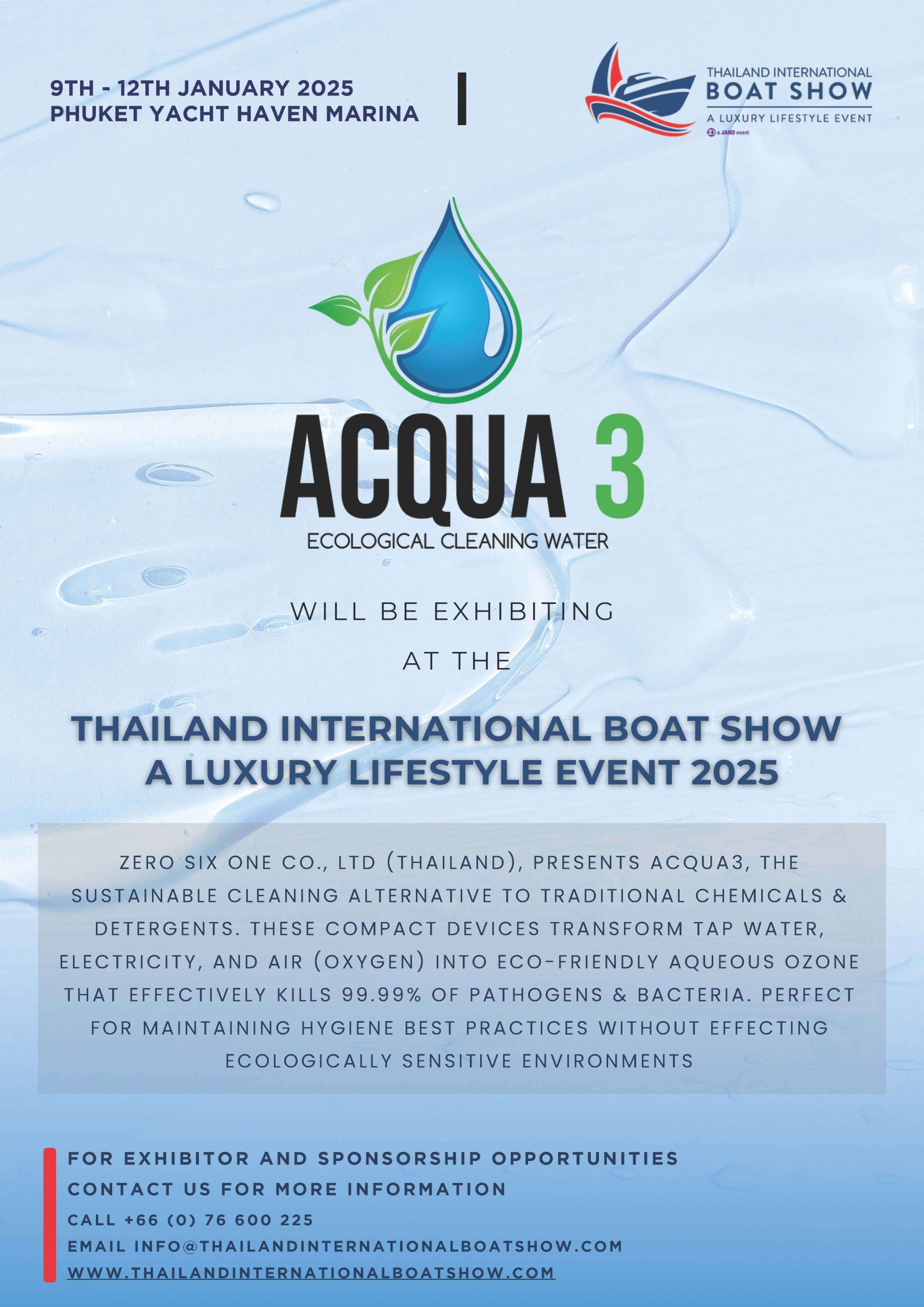 ACQUA 3 will be exhibiting at the Thailand International Boat Show A